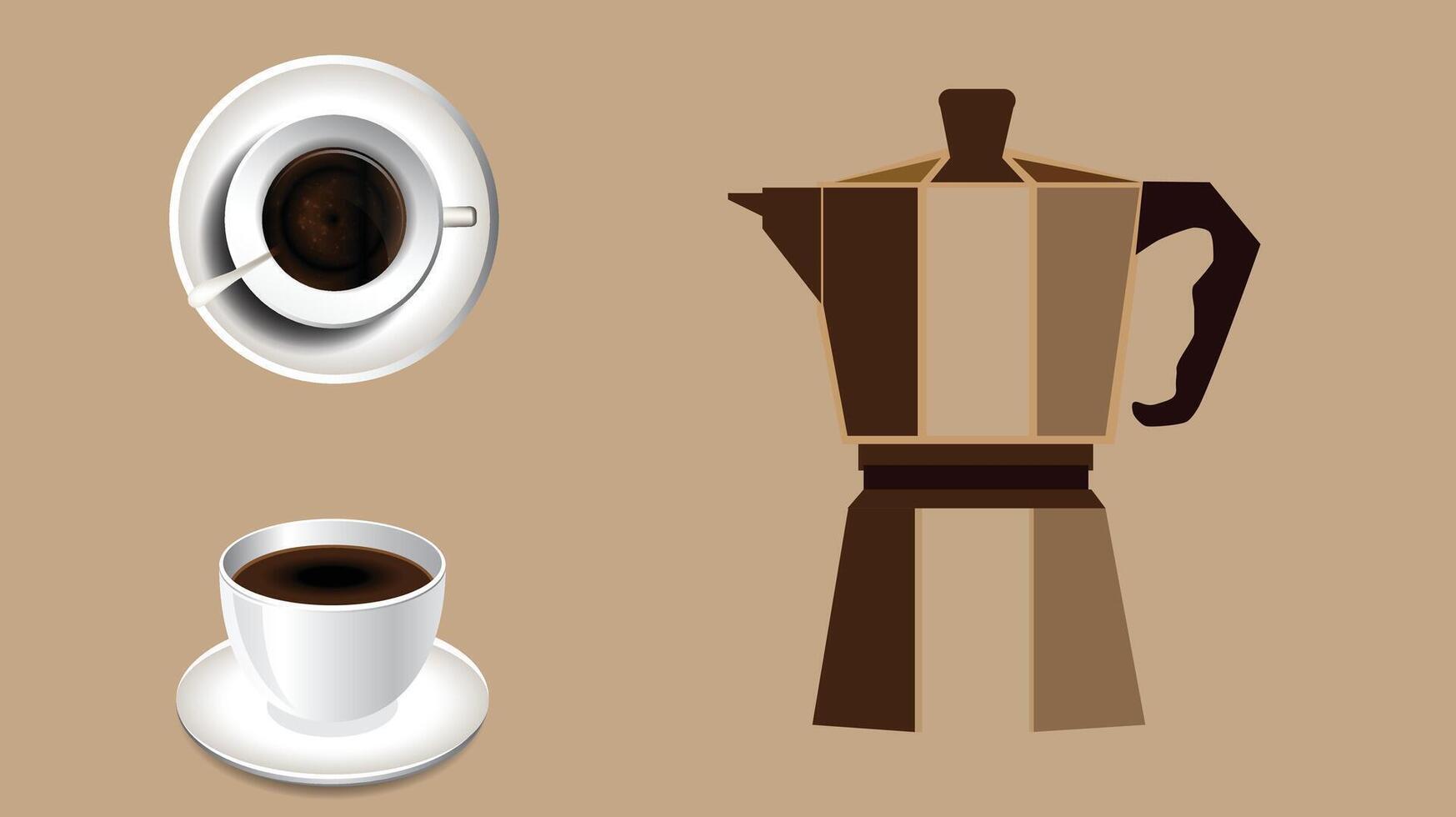 Coffee drinks, beans, and machines elements collection vector