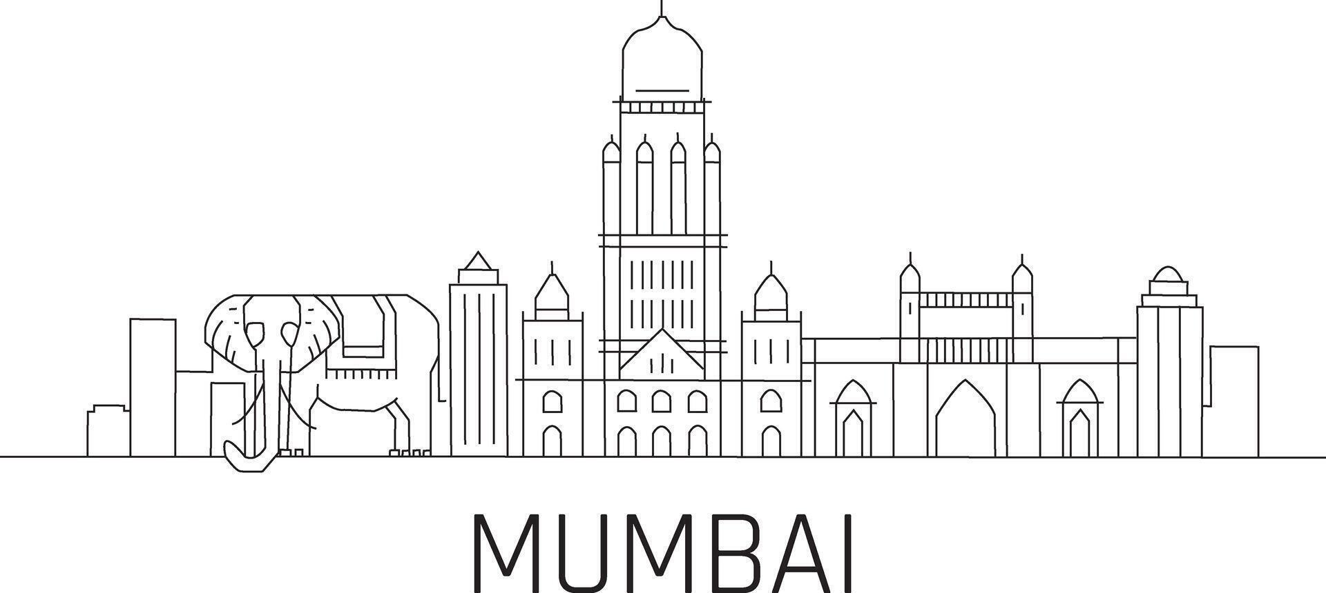 Mumbai City Line Draw vector