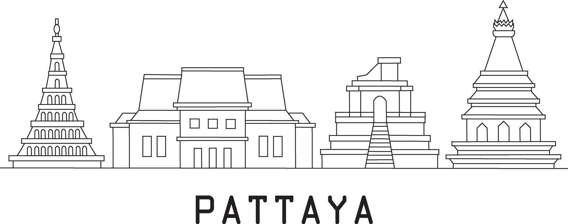 Pattaya City Line Draw vector