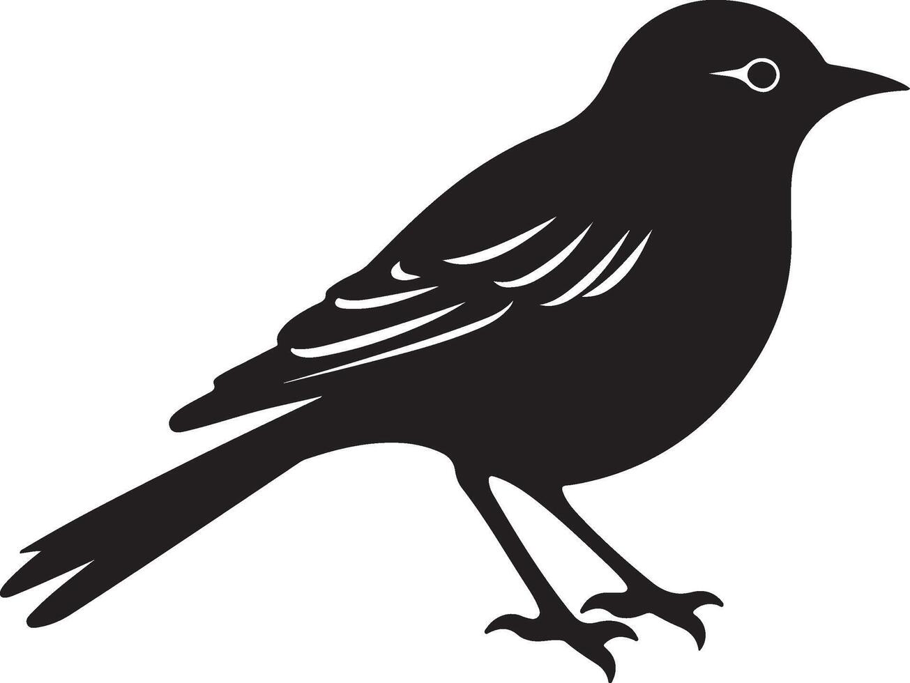 Lark Bird Silhouette Illustration White Background vector