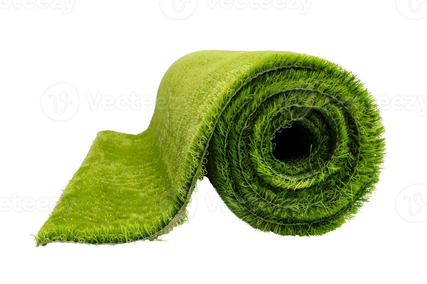 Roll of artificial grass on transparent background png