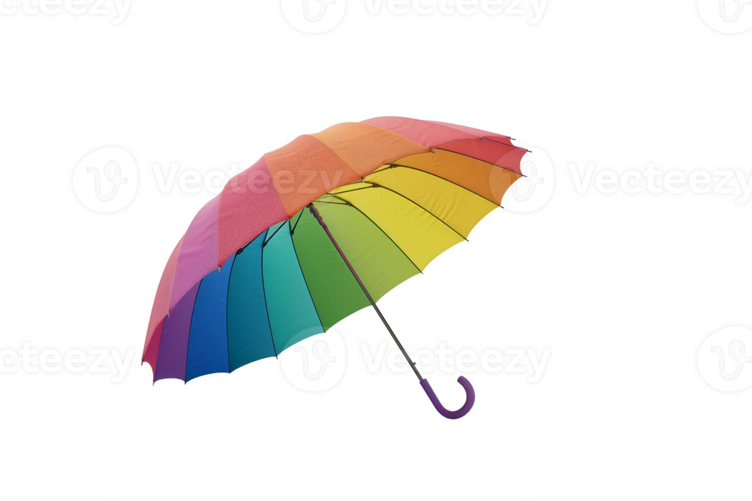 rainbow umbrella isolated on transparent background png