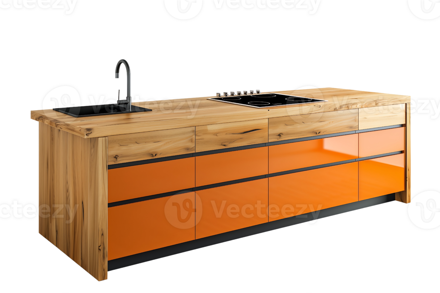 cabinet kitchen Wood countertop on a transparent background png
