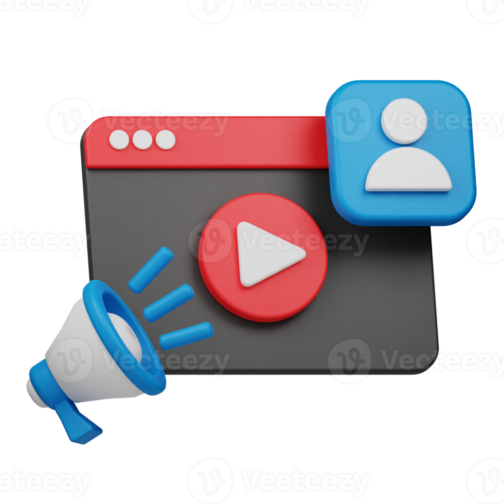 Media Marketing 3D Icon png
