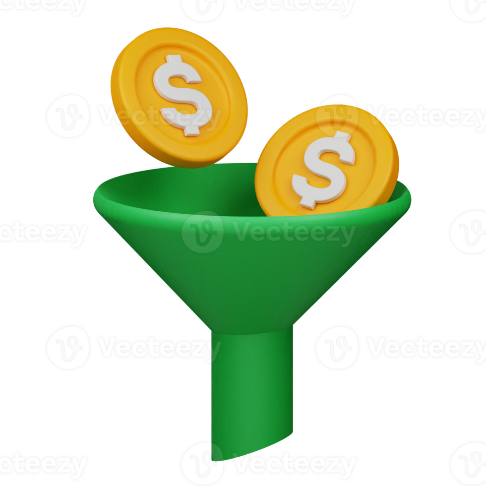 Money Funnel 3D Icon png