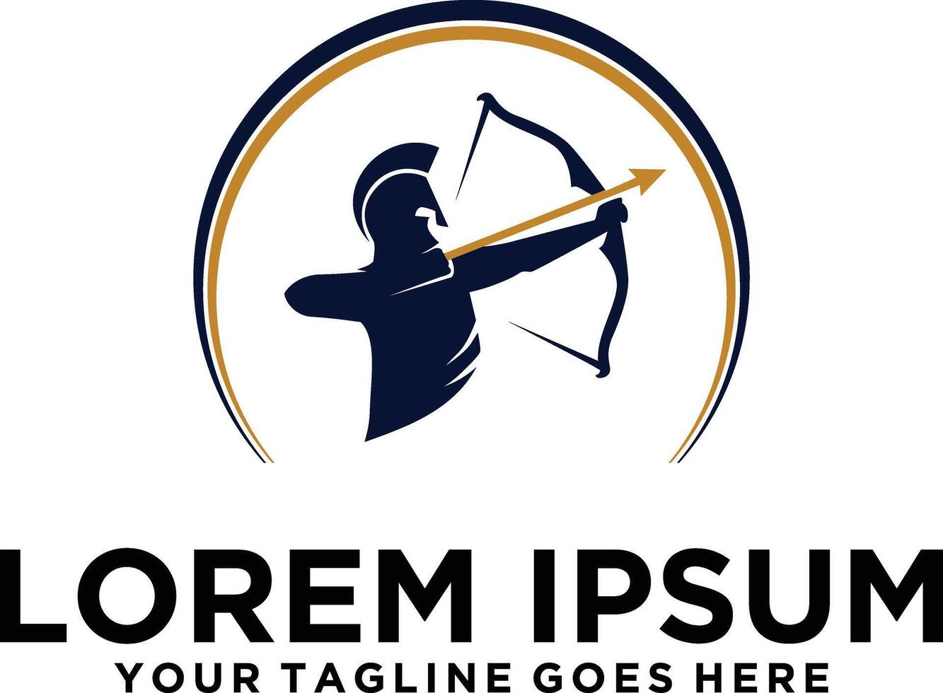 Archer Warrior Roman Logo idea vector