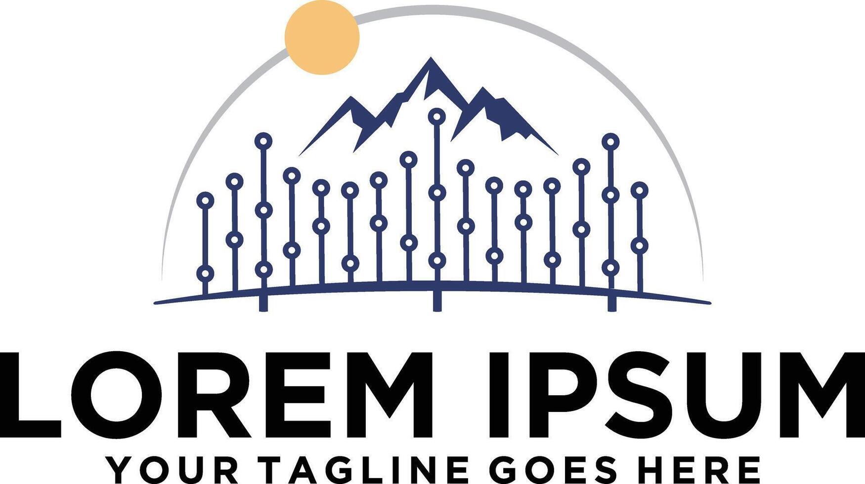 Bridge Technology mountain logo idea vector