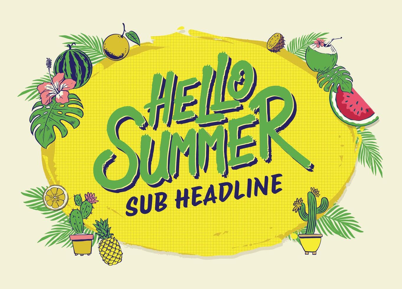 Summer Frame Background Concept Design with White Space for Text vector
