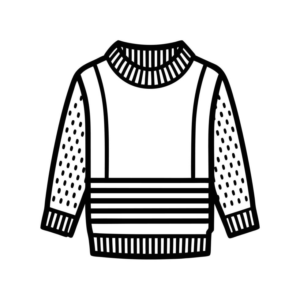 autumn and fall theme, line illustration of sweater vector