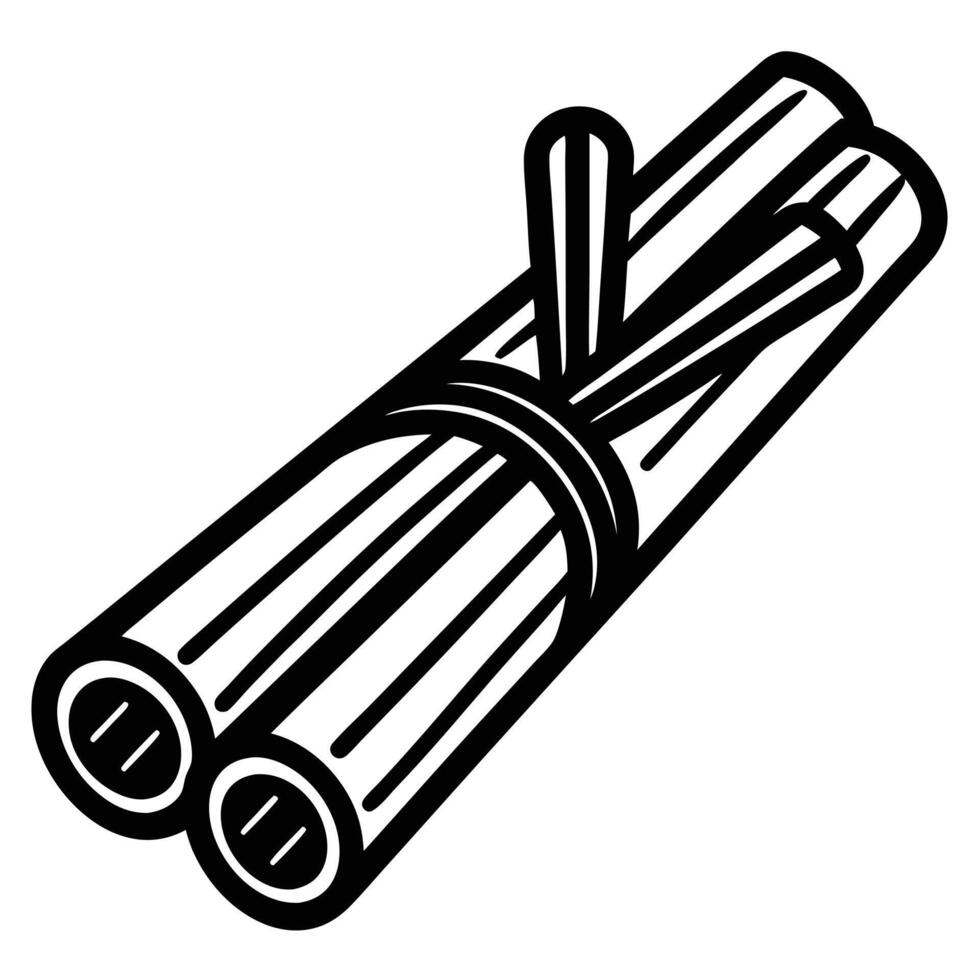 autumn and fall theme, line illustration of cinnamon vector