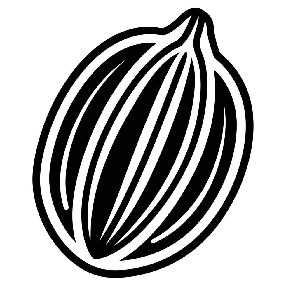 autumn and fall theme, line illustration of pecan vector