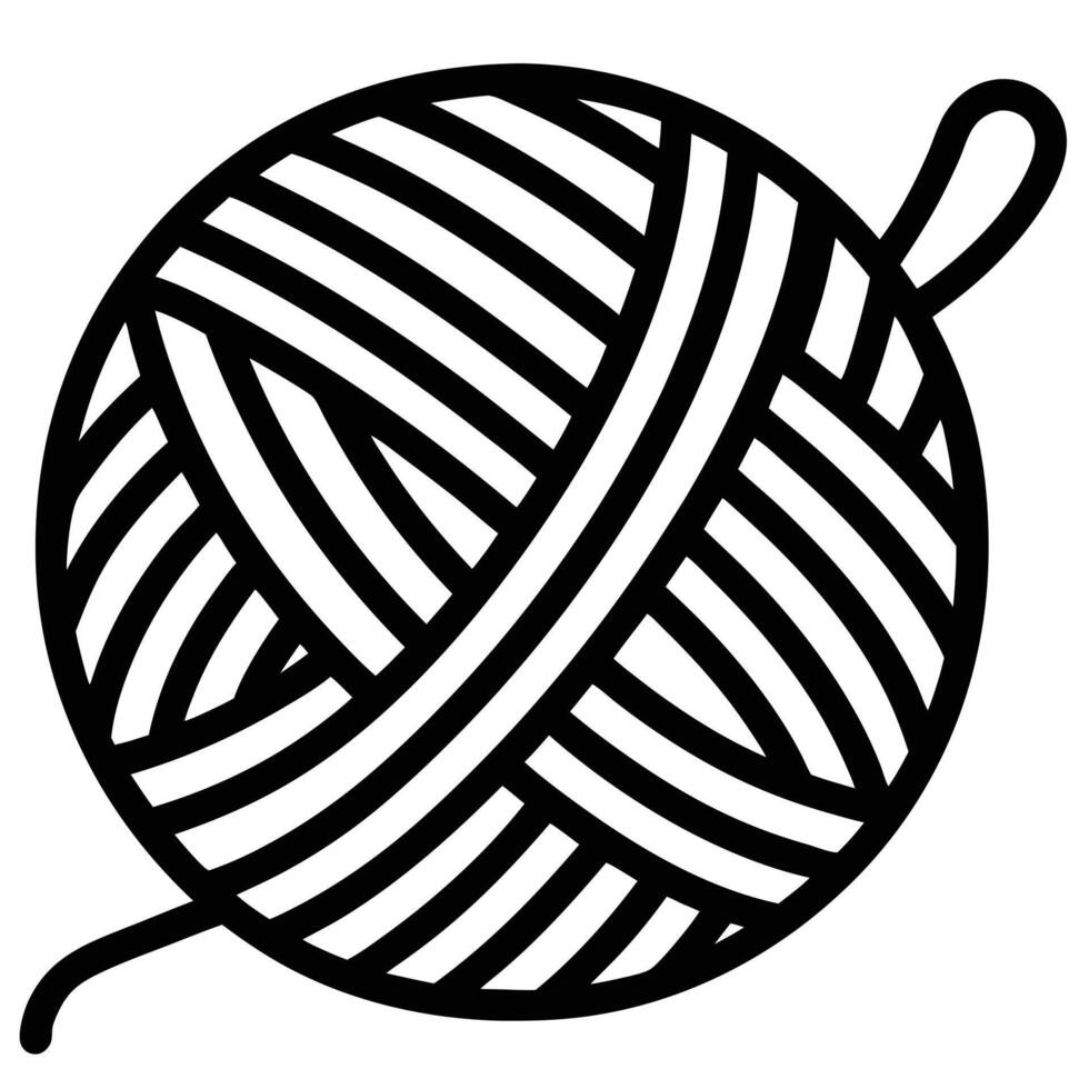 autumn and fall theme, line illustration of wool yarn vector