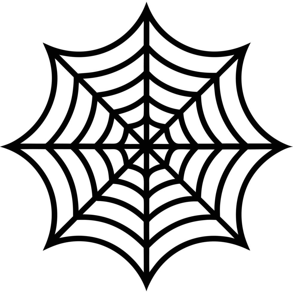 autumn and fall theme, line illustration of spider web vector