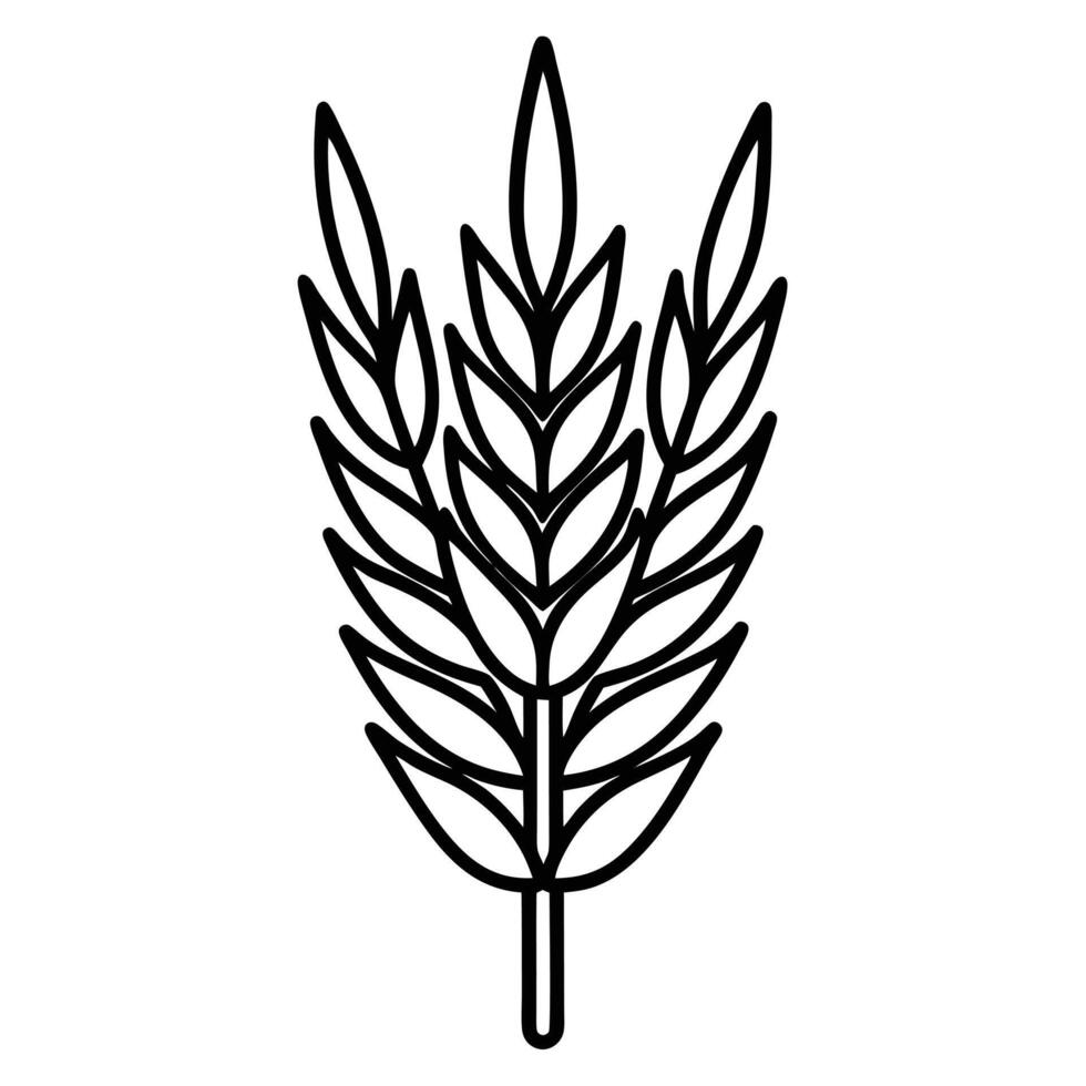 autumn and fall theme, line illustration of wheat vector