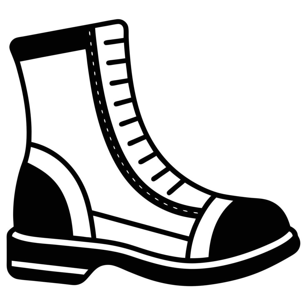 autumn and fall theme, line illustration of farmer boots vector