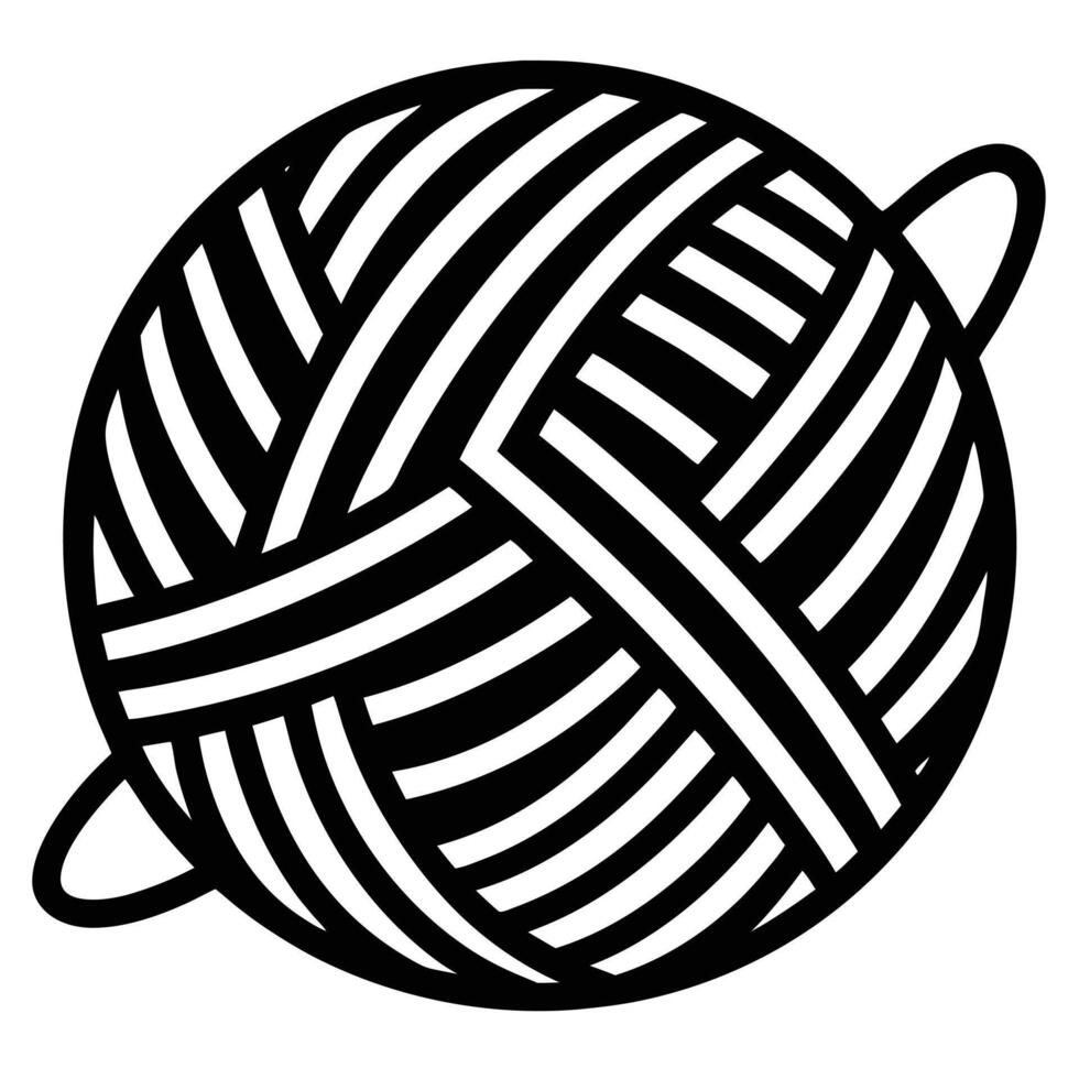 autumn and fall theme, line illustration of wool yarn vector