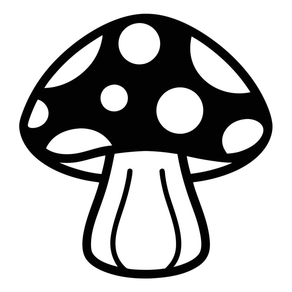 autumn and fall theme, line illustration of mushroom vector