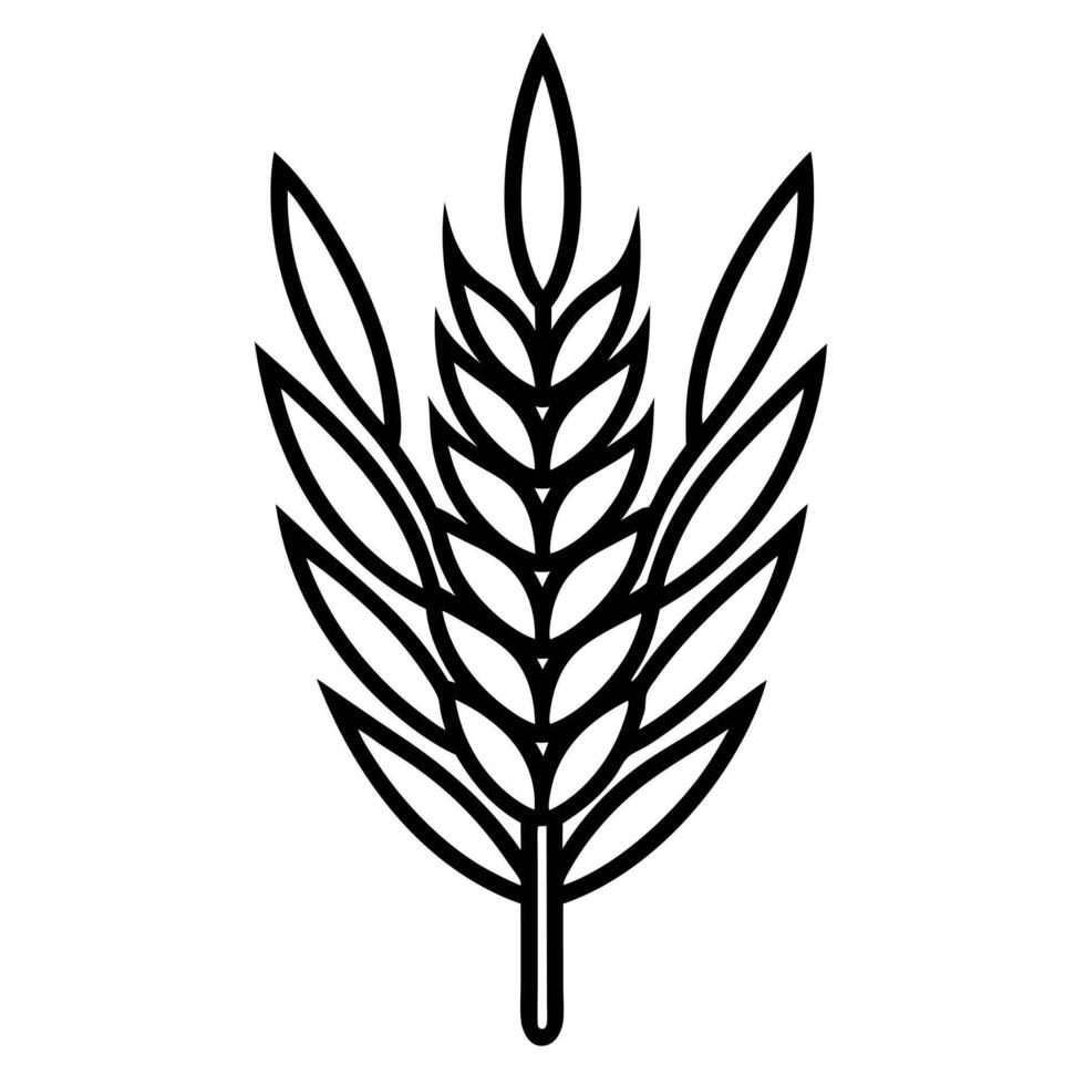autumn and fall theme, line illustration of wheat vector