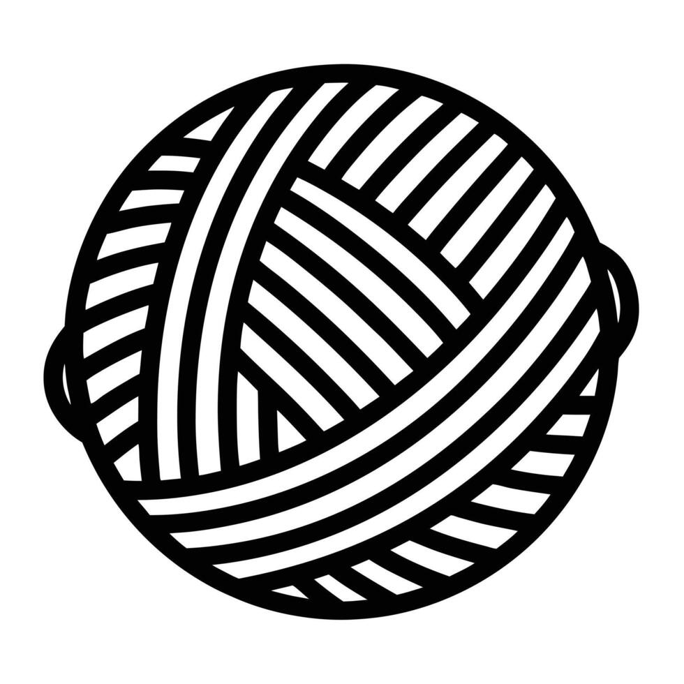 autumn and fall theme, line illustration of wool yarn vector