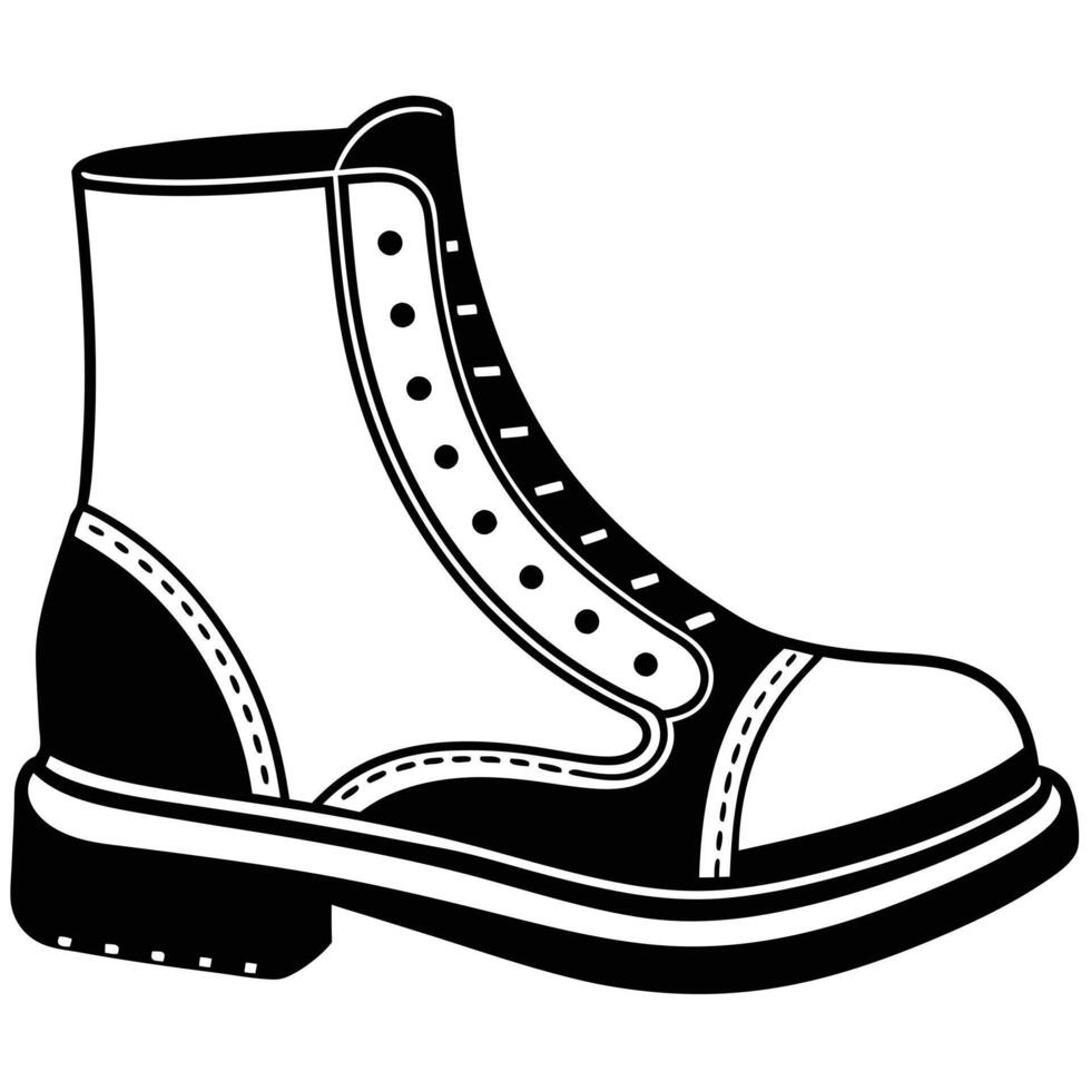 autumn and fall theme, line illustration of farmer boots vector