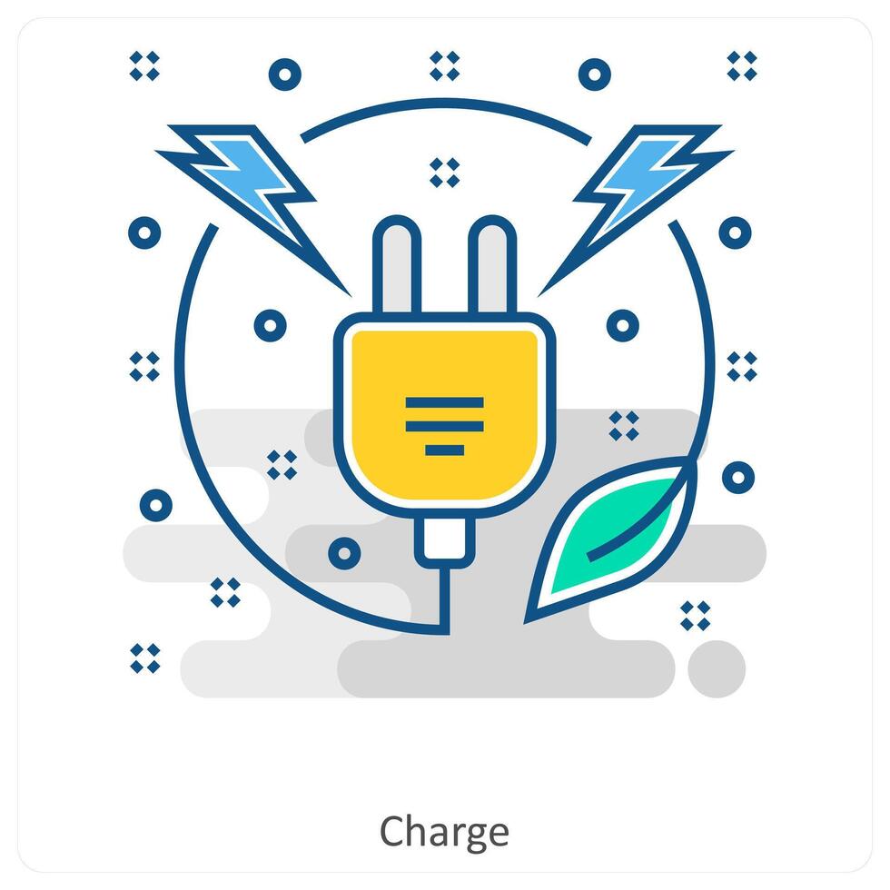 Charge and Eco Icon Concept vector