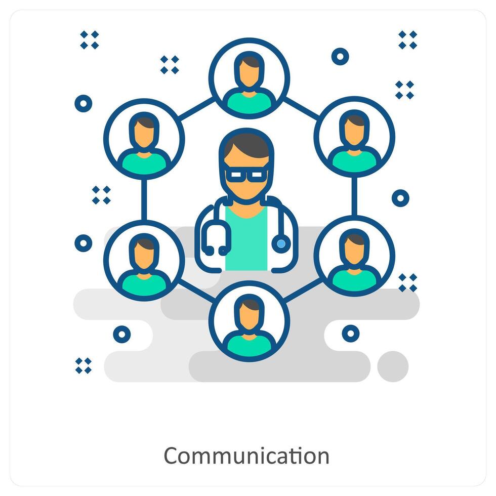 Communication and Doctor icon concept vector