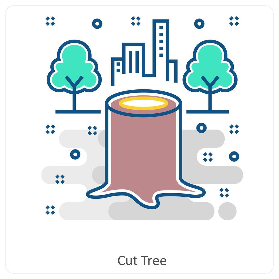 Cut Tree and Ecology icon concept vector