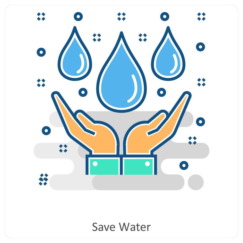 Save Water and Care icon concept vector