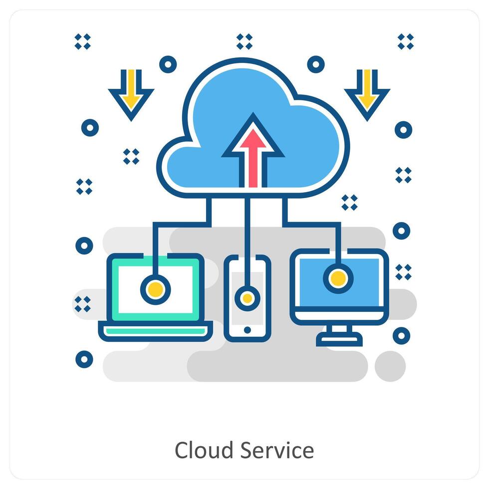 Cloud Service and Connection icon concept vector