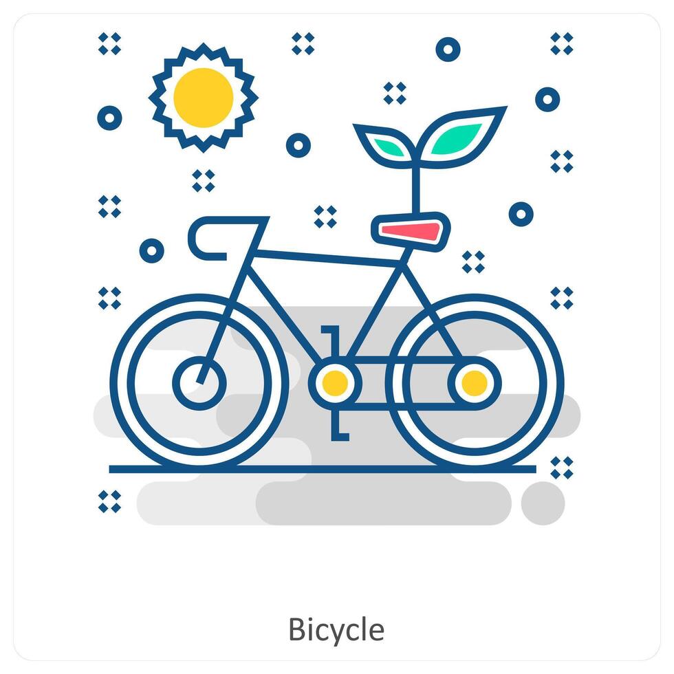 Bicycle and Cycle icon concept vector