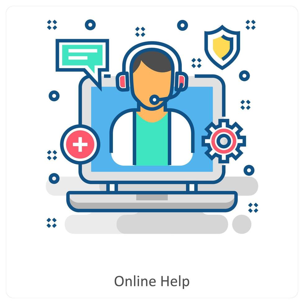 Online Help and Doctor icon concept vector