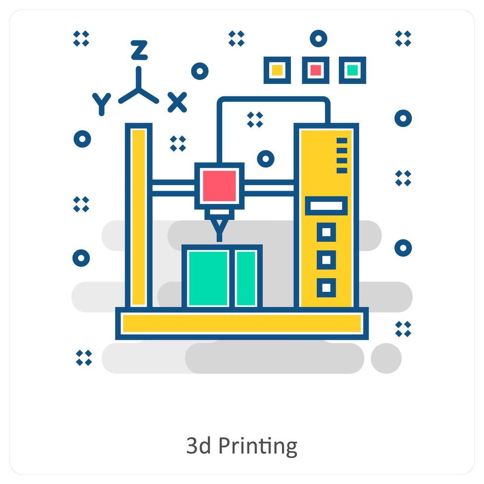 3d Painting and Print icon concept vector