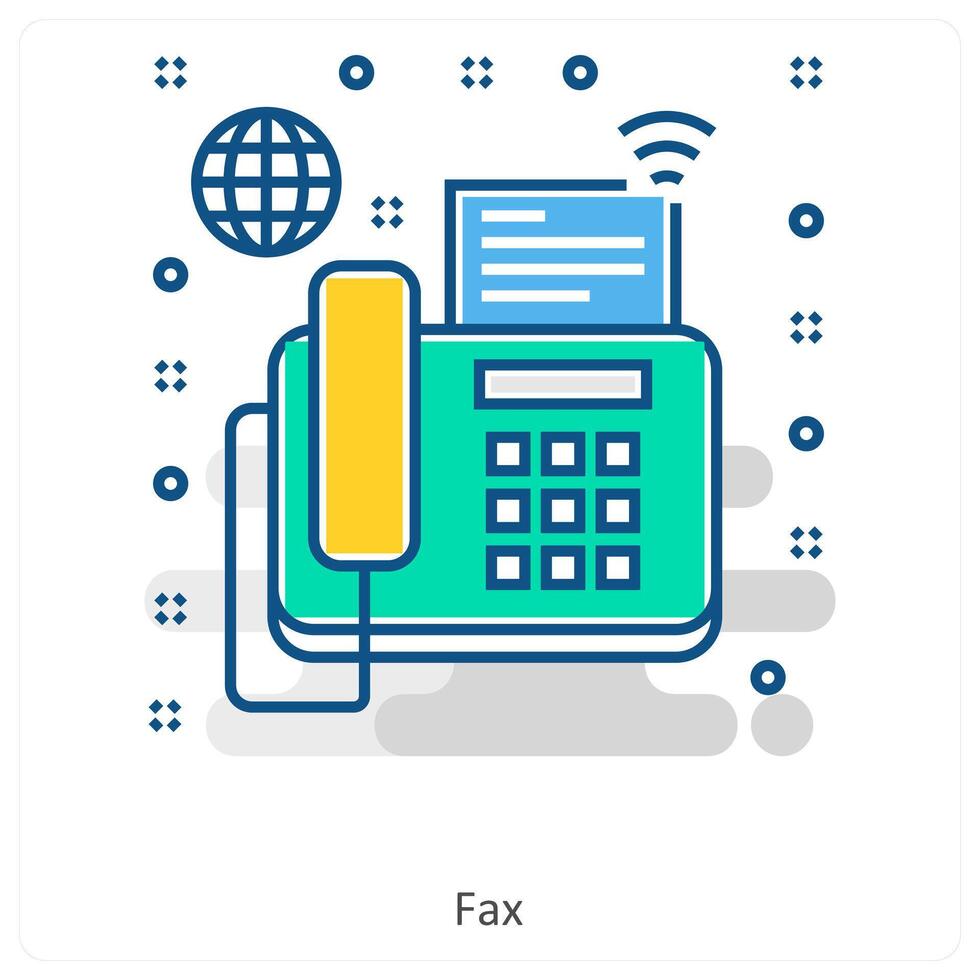 Fax and Telephone icon concept vector