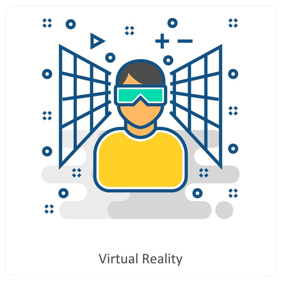 Virtual Reality and Reality icon concept vector