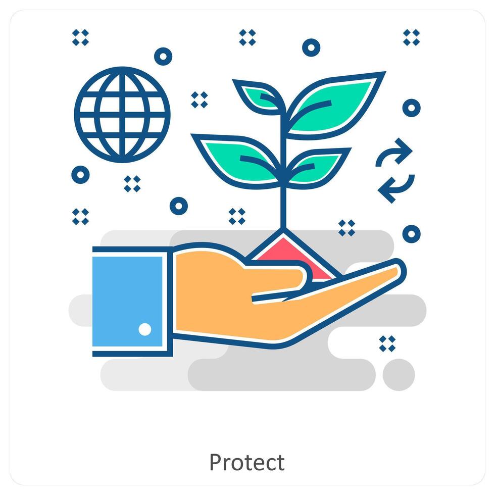 Protect and Ecology icon concept vector