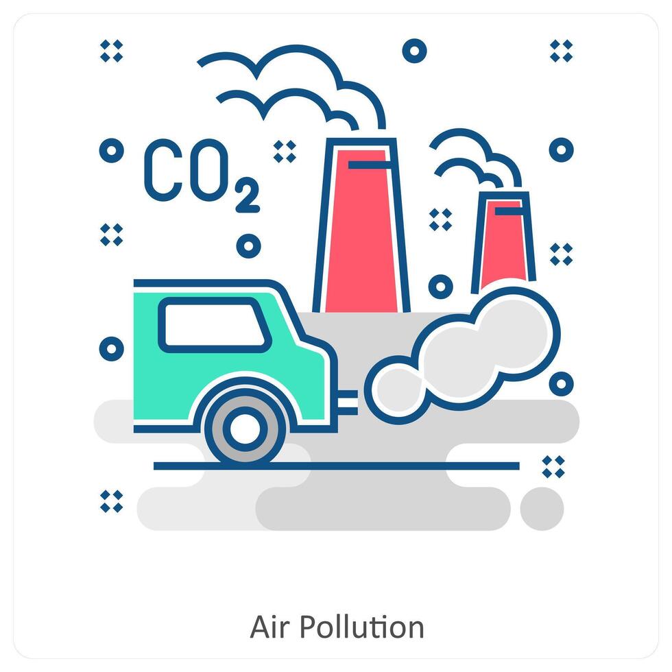 Air Pollution and Pollution icon concept vector