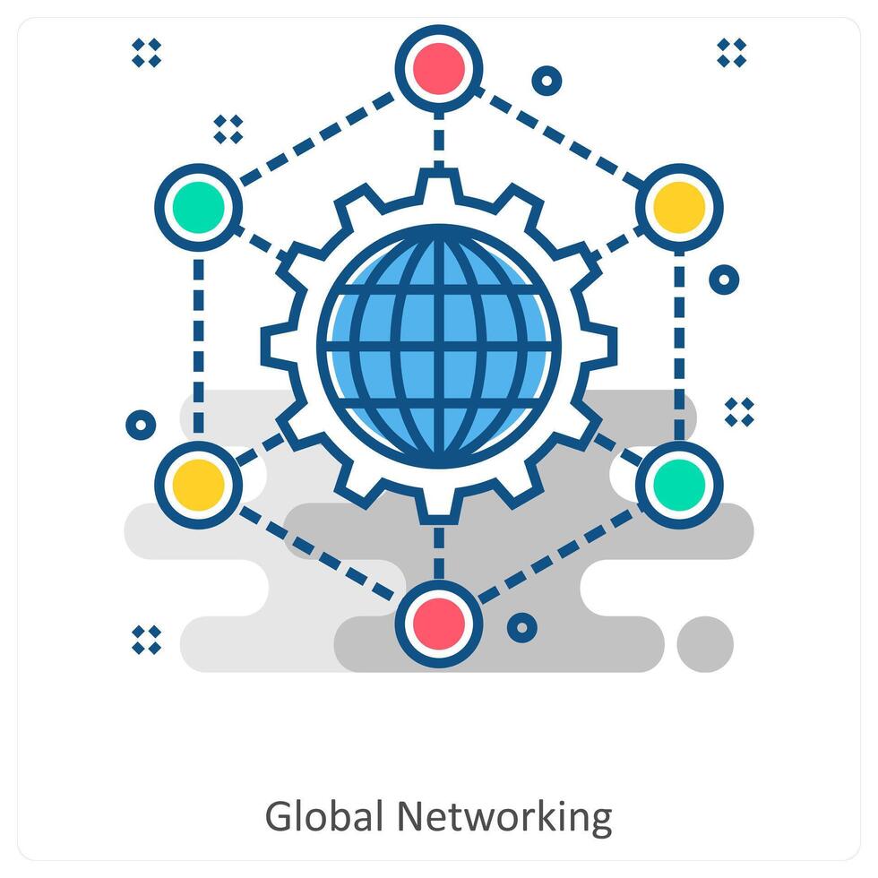 Global Neworking and global connectivity icon concept vector
