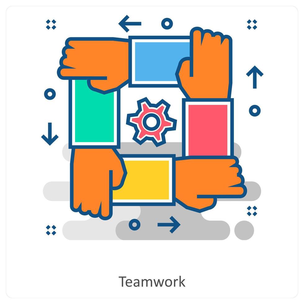 Teamwork and collaboration icon concept vector