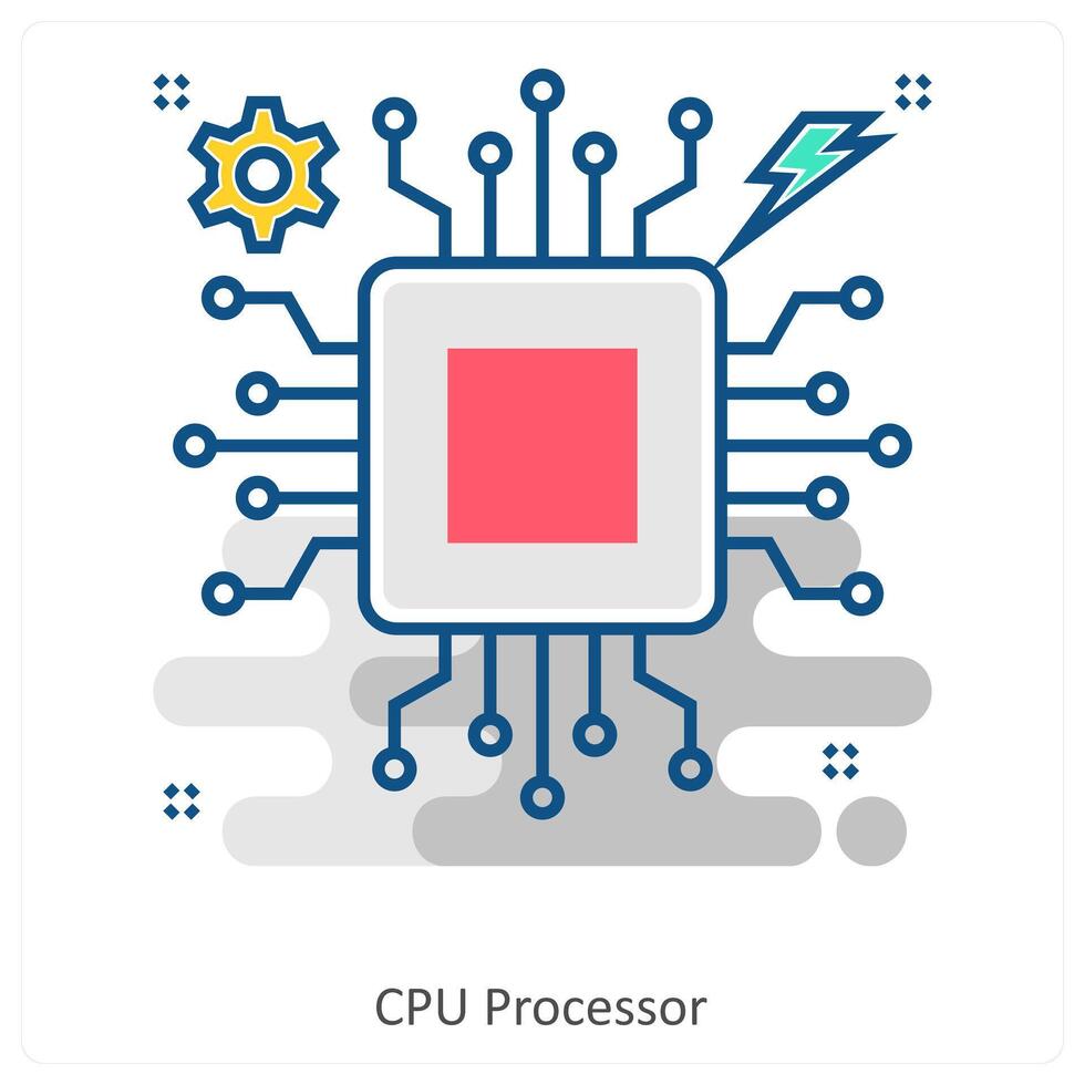 CPU Processor and chip icon concept vector