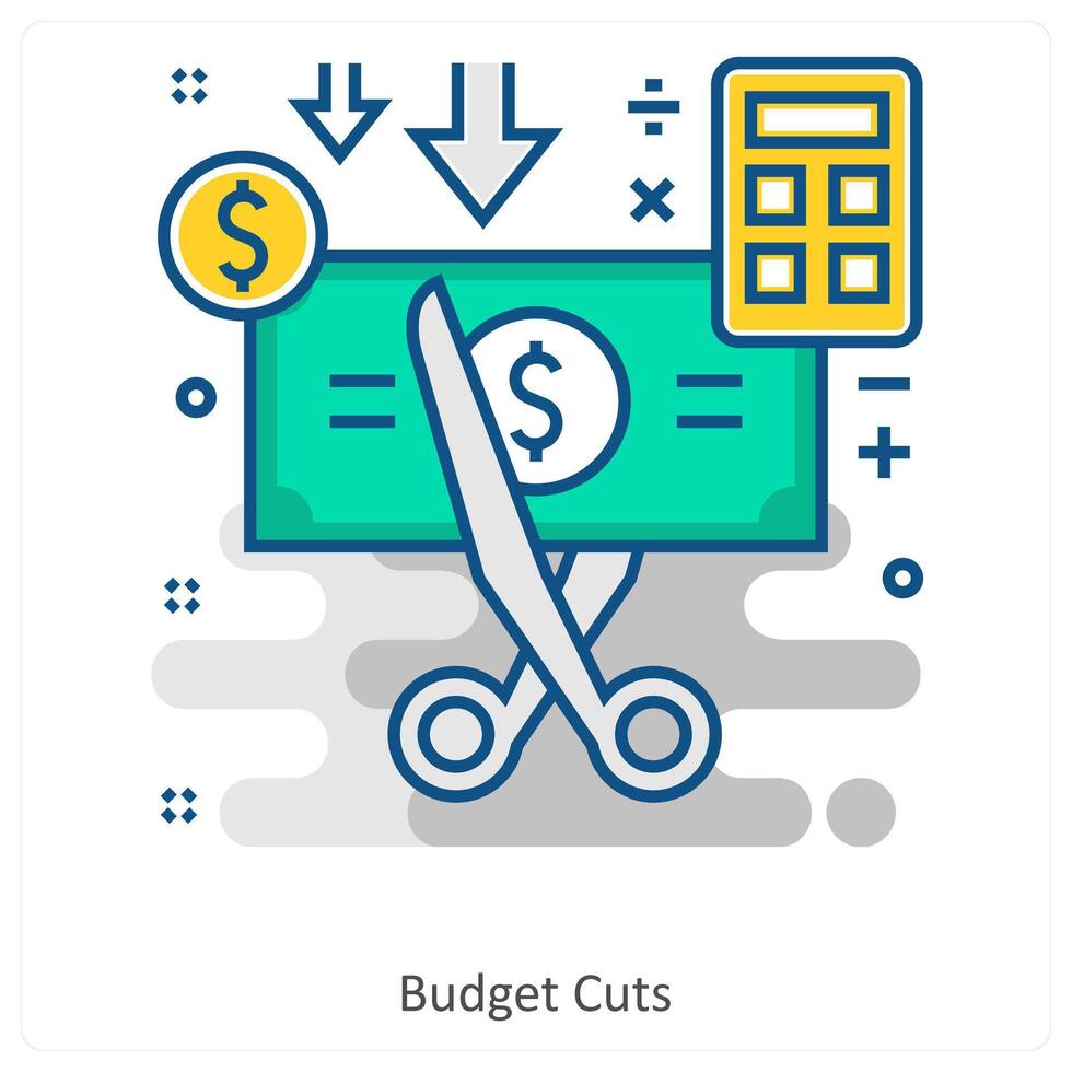 Budgets Cut and deal icon concept vector