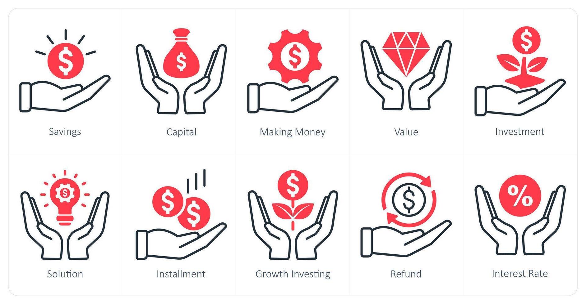 A set of 10 banking icons as savings, capital, making money vector