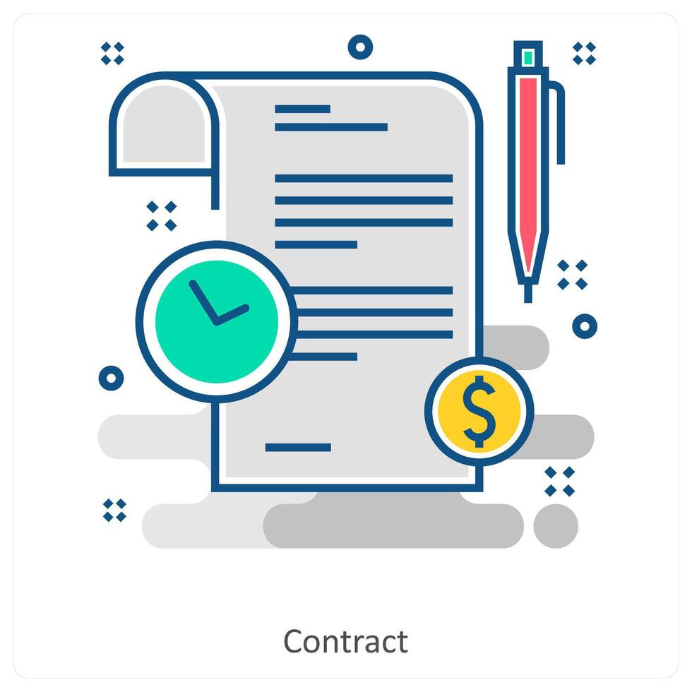 Contract and deal icon concept vector