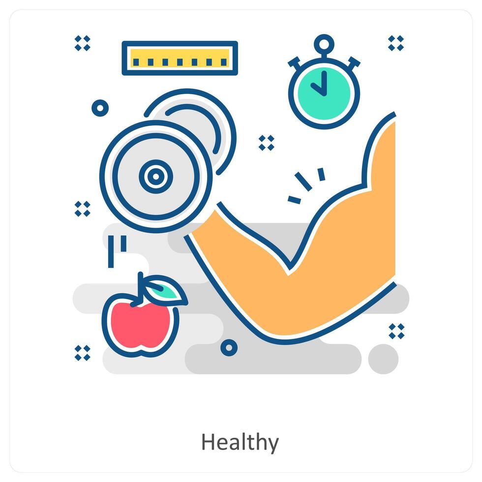 Healthy and Fitness icon concept vector