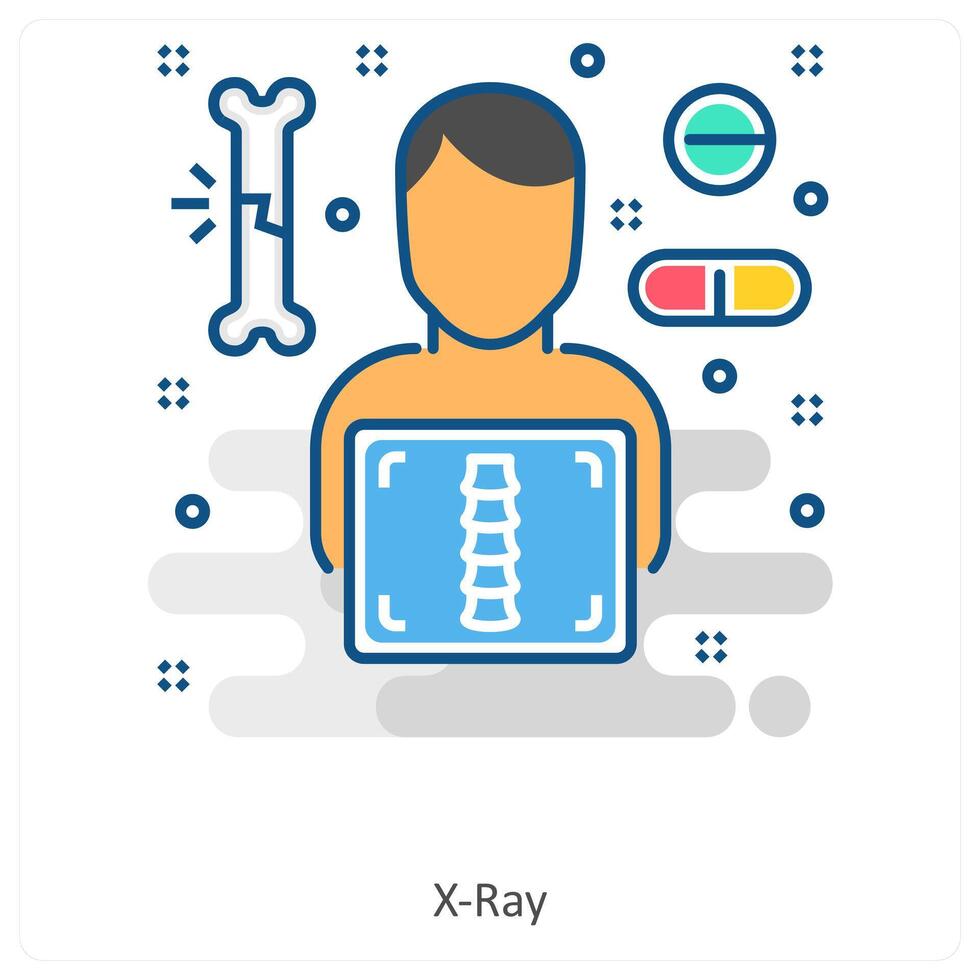 X-Ray and Ray icon concept vector