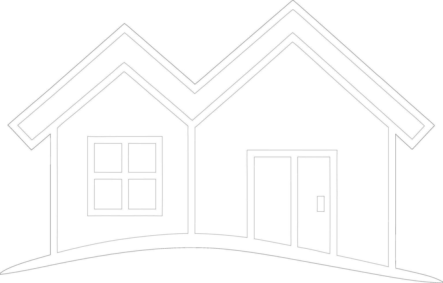 house coloring page for kids and adult vector