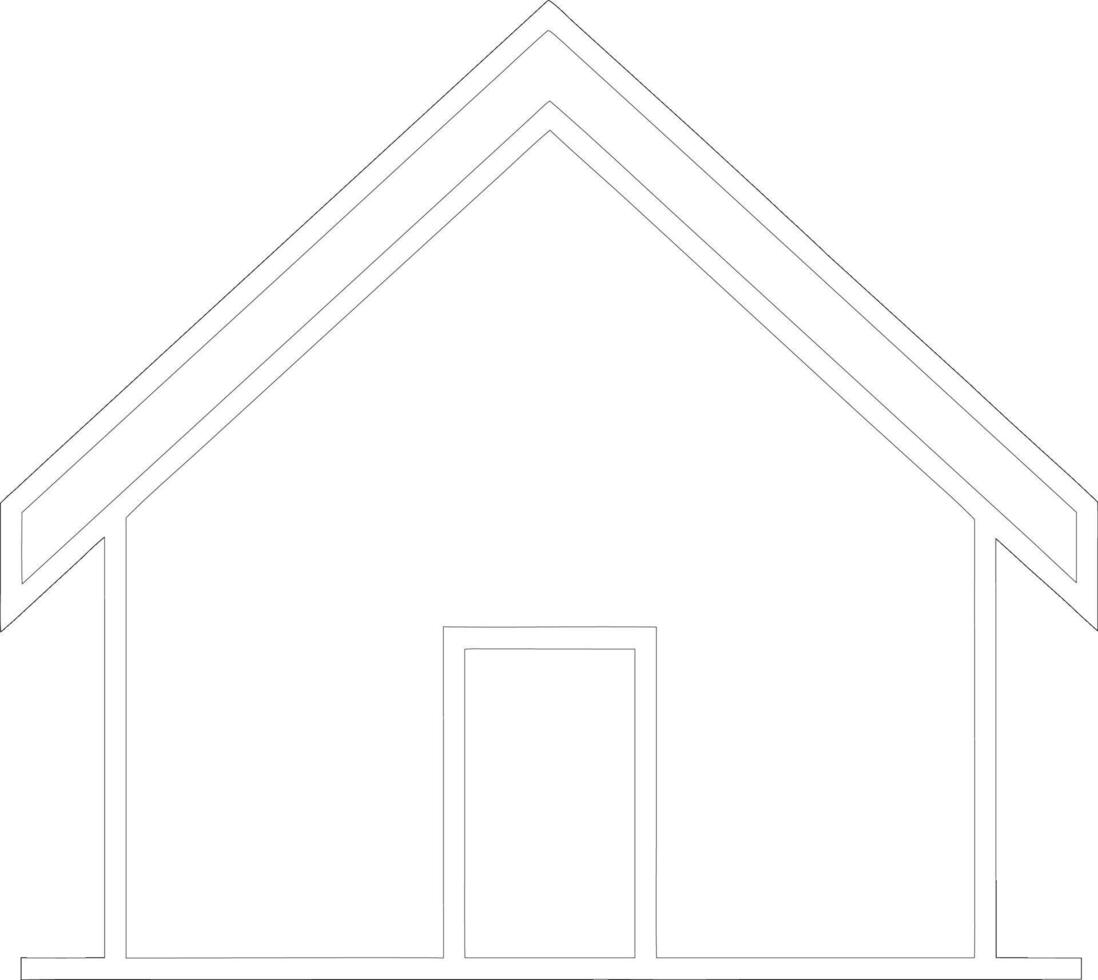 house coloring page for kids and adult vector