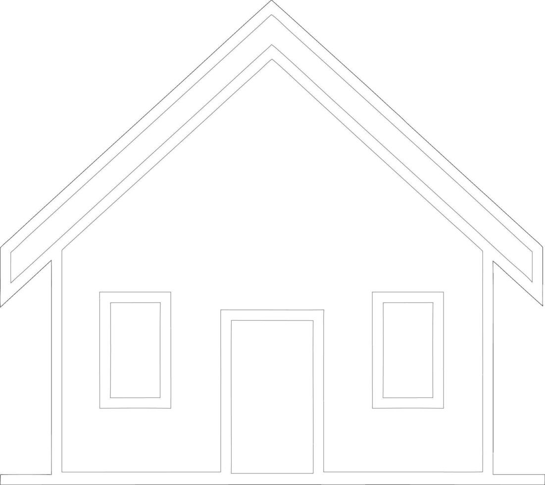 house coloring page for kids and adult vector