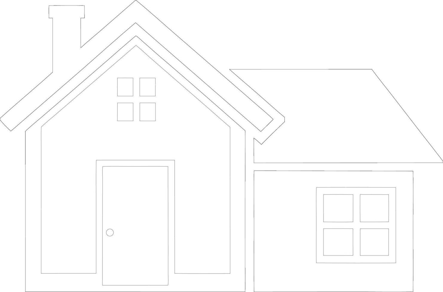 house coloring page for kids and adult vector