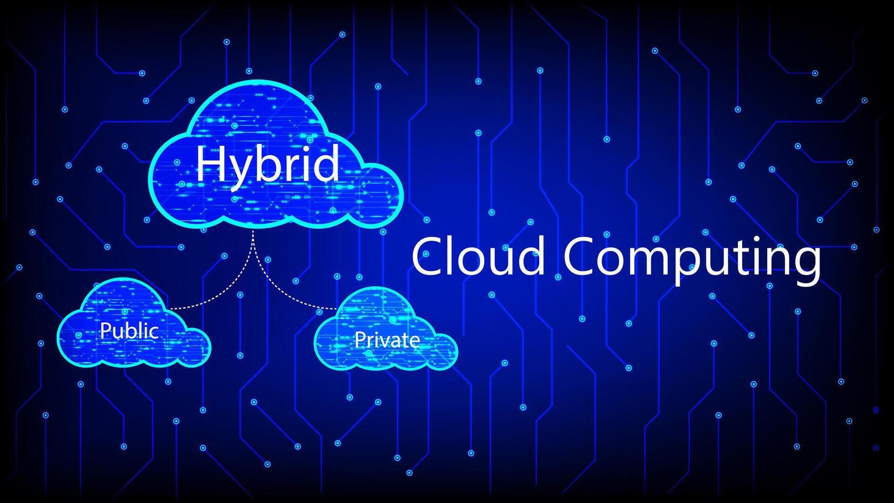 cloud computing concept futuristic connection network security communication information on cyber tech vector