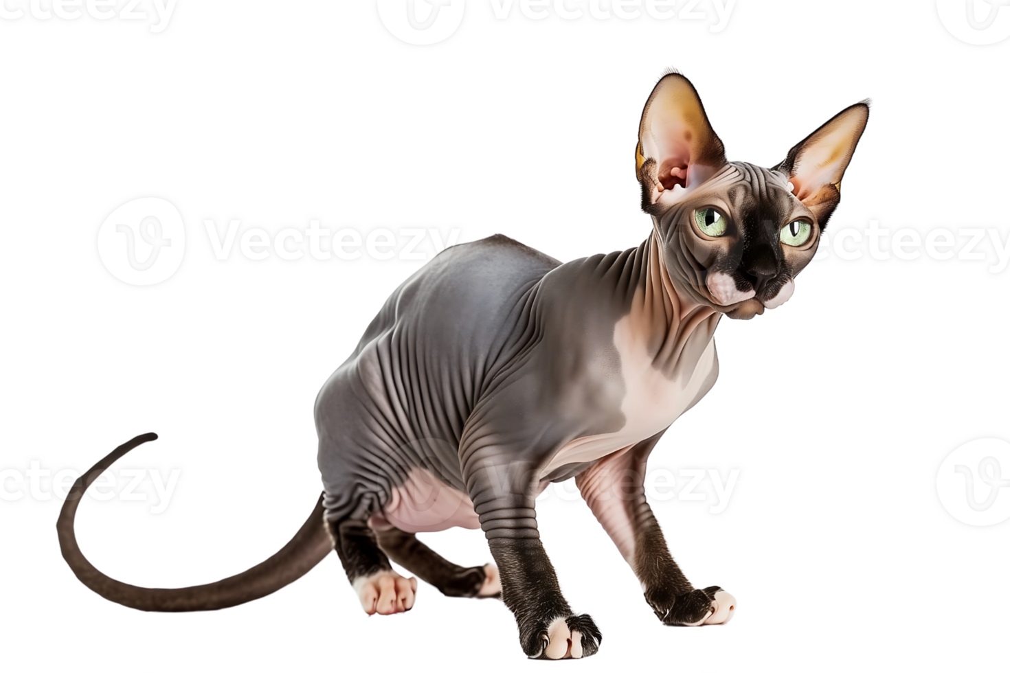 Sphynx cat isolated on a transparent background png